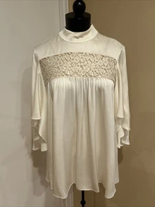 Alexander McQueen White Satin And Lace Blouse Sz S - Picture 1 of 9