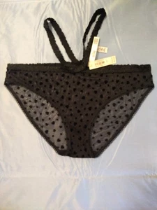 Victoria's Secret Stretch Sheer Heartbreaker Bikini Panty Black Size M 170/72A - Picture 1 of 9