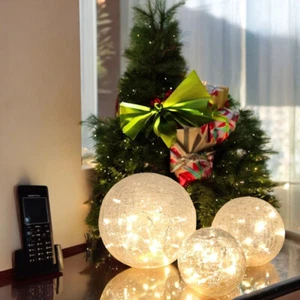 3x Glas LED-Kugel-Deko-Leuchte FIONA Drm. 10-15-20 cm, 8 Leuchtfunktionen - Bild 1 von 18