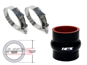 HPS 1.25" 32mm 4-Ply Silicone HUMP Intercooler Coupler Hose BLACK + T-Bolt Clamp - Imagen 1 de 1