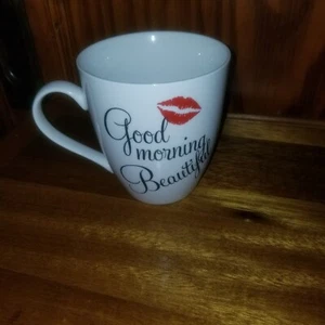 Pfaltzgraff “Good Morning Beautiful” with Red Lip Print Coffee Mug. 18 oz. - Picture 1 of 3