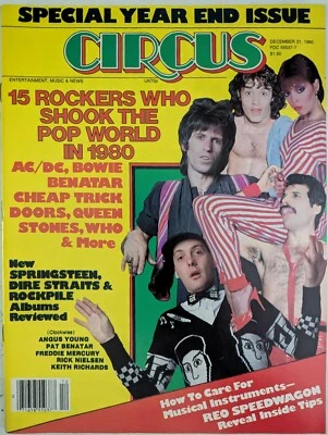 Circus Magazine December 1980 Stones,  Led Zeppelin, Queen, AC/DC, Cheap Trick  - Image 1 of 4