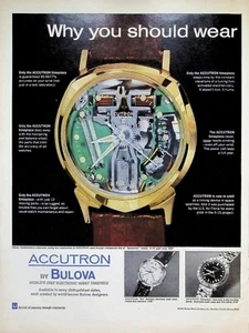 VINTAGE 1960s Print Ad ~Accutron by Bulova ~ World's Only Electronic Wrist Watch - Picture 1 of 1