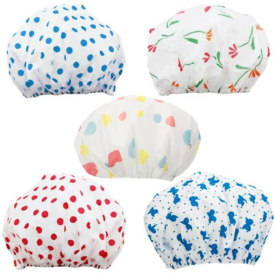 5x Duschhaube wasserdicht zum Schutz der Frisur, Flexible Badehaube - Bild 1 von 4