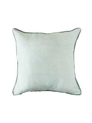 Capa de travesseiro Bungalow Dinamarca Zen Ivy espuma do mar 100% seda serve para travesseiro de 18" - Imagem 1 de 4