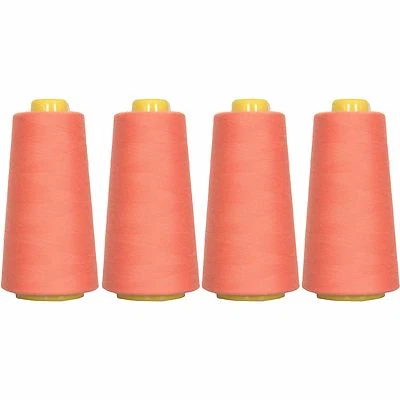 4 BIG CONES PORTLAND ORANGE SERGER SEWING THREAD 2750 YD TEX 27 40S/2- THREADART - Image 1 of 4