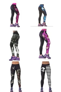 Running Tights 6 Colorful Patterns -Day of the Dead / Batman / Cheshire / Stars  - Picture 1 of 13
