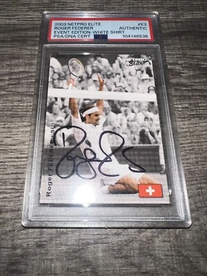 Roger Federer Signed 2003 Netpro Elite Trading Card White Shirt GOAT PSA/DNA - Image 1 of 2