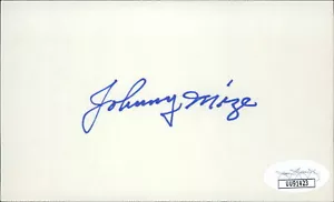 Johnny Mize New York Yankees Signed 3x5 Index Card JSA Authenticated - Picture 1 of 2