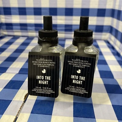 2X INTO THE NIGHT Wallflower Refill Bulb SEALED 0.8 oz Bath & Body Works