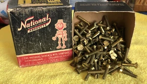 LOT of 15~~NATIONAL SCREW~~#10-32 x 1" FLAT HEAD SLOTTED BRASS MACHINE SCREWS- - Picture 1 of 4