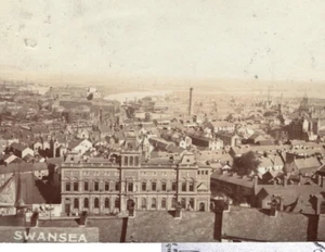 GB WALES Glam Postcard *SWANSEA* Real Photo 1907 ROOFTOP VIEW {samwells}N303 - Picture 1 of 6