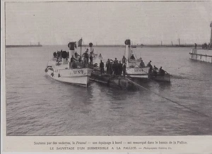 1906 -- SAUVETAGE DU SUBMERSIBLE FRESNEL A LA PALLICE 3G364 - Picture 1 of 1
