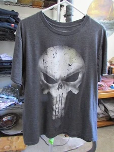 Marvel Men's Gray Punisher Graphic T-Shirt S / S Cotton Blend Size L EUC - Picture 1 of 4
