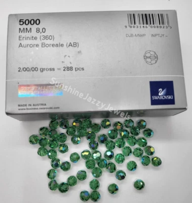 Factory Pack Swarovski Crystal Erinite AB 8mm Faceted Round 5000 Beads; 288pc - Image 1 of 3