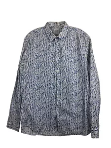 Kenzo Designer Button Front Blue Floral Dress Shirt - 42 Medium 16.5” - Picture 1 of 10