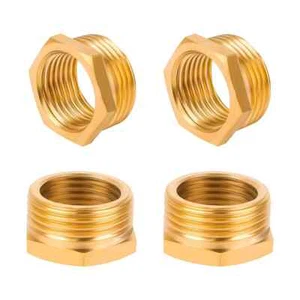 Connettore adattatore raccordo tubo riduttore ottone maschio a femmina BSP 1/4" 3/8 1/2" 1" - Foto 1 di 21