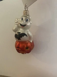 Radko Jack n Spook Ghost Pumpkin Bat glass ornament. - Picture 1 of 5
