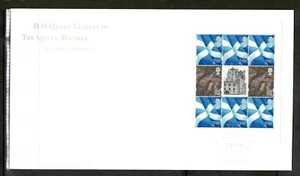 UK 2000 The Queen Mother 100th Year Regional Booklet Pane Issue FDC - Mint - Picture 1 of 1