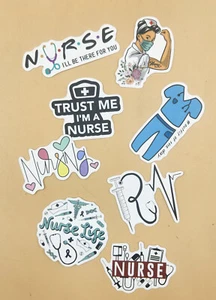 (LOT OF 8) Random NURSE Inspired Stickers, BRAND NEW - Picture 1 of 24