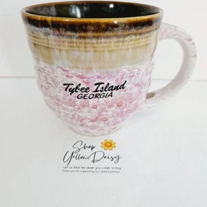 Tybee Island Georgia Drip Glaze Pink Ceramic Mug Handmade《851》M - Picture 1 of 4