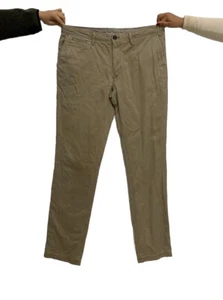 BURBERRY BRIT BEIGE PANTS 36 COTTON STRAIGHT MADE IN SRI LANKA #P1 - Picture 1 of 13