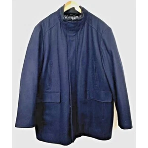 Cappotto Calvin Klein misto lana uomo XL blu media lunghezza elegante - Foto 1 di 10
