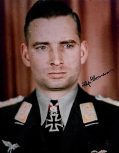 Hajo Herrman Signed 8x10 Photograph (d) WWII German Ace 9 V Pose A - Picture 1 of 1