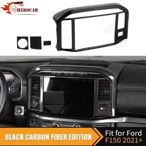 Carbon Fiber Center Control Navigation Screen Panel Covers For Ford F150 2021+ - Picture 1 of 8