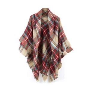 Women's Cozy Tartan Scarf Wrap Shawl Neck Stole Warm Plaid Checked Pashmina - Picture 1 of 9