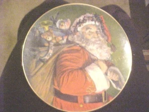 1987 Avon Christmas Plate "The Magic That Santa Brings" Porcelain Plate 22K Gold - Bild 1 von 5