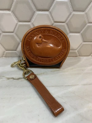 DOONEY & BOURKE Vintage Large Duck Black British Tan Coin Purse Wristlet Wallet - Image 1 of 4