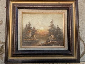 Original S. Kenton Ölgemälde Sonnenuntergang 17,5"x15" klein - Bild 1 von 4