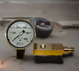 4" 0- 10,000 psi 316 Stainless Steel Hydraulic Pressure Gauge 1/2" GA2 Adapter - Picture 1 of 5