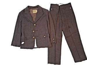 VTG Texson Western Boys 2 Piece Suit Brown Size 6 - Picture 1 of 9