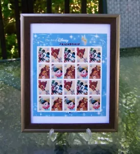 THE ART OF DISNEY - FRIENDSHIP 37¢ UNCUT STAMP SHEET #3865-68 FRAMED 2005 - Bild 1 von 2