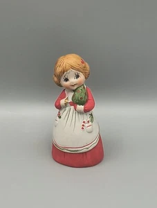 Vintage Merri-Bells "Christmas Girl" w/ Tree Figurine Bell By Jasco - Porcelain - Picture 1 of 7