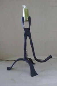 S13- Schmiedekunst Klemmkerzenhalter Eisen schwarz Kerzenständer - Bild 1 von 7