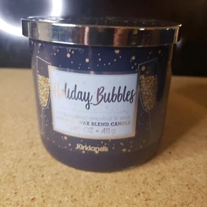 Kirkland's 14.5 oz Large Jar 3-Wick Candle Natural Wax Blend HOLIDAY BUBBLES - Picture 1 of 5