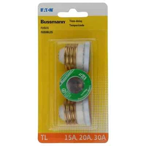 Copper Bussmann 30 A Plug Fuse Type TL Time Delay Assorted Amps 3 Pack - Picture 1 of 1