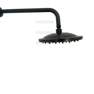 Traditional Antique Black 8" Round Rain Shower Head Arm Wall Mounted WELS - Picture 1 of 24