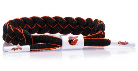 Rastaclat Baseball Baltimore Orioles Infield Braided Bracelet - Black & Orange Cover