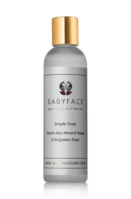 Babyface SIMPLE TONER Calming ALOE & BULGARIAN ROSE, Soothing, Alcohol Free, 4oz