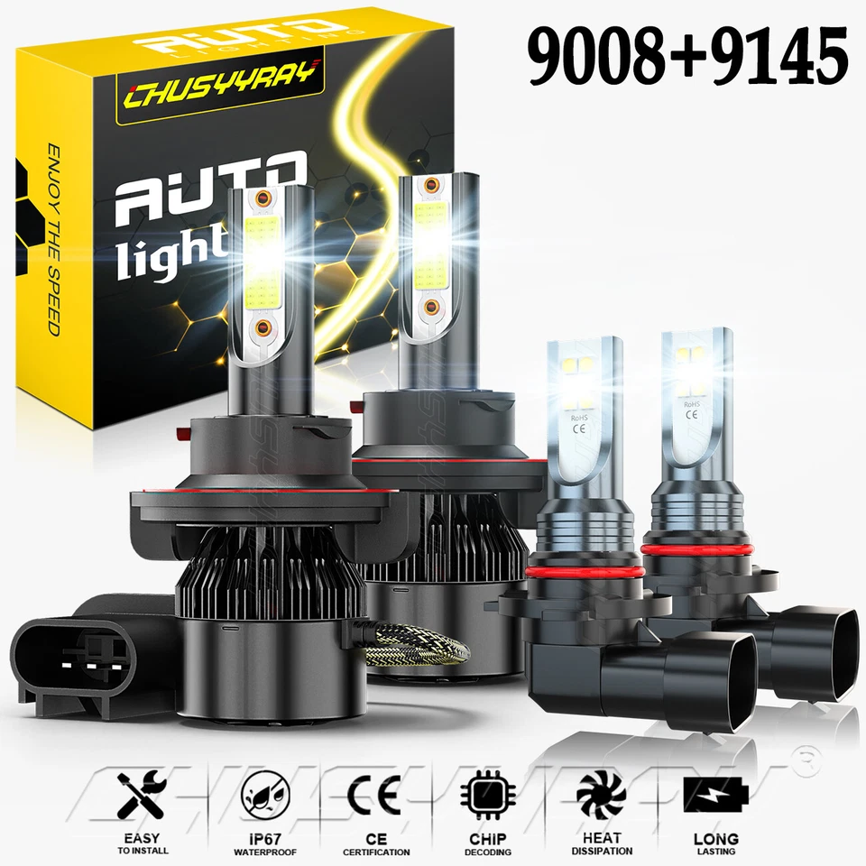 For Ford Explorer Sport Trac 2007 2008 4X 6000K LED Headlight + Fog Light Bulbs - Image 1 of 4