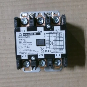 New Square D 8910DPA33V02U1 Definite Purpose Contactor 3-Pole 120V-60Hz - Picture 1 of 5