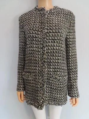 Chaqueta/Ablazer VALENTINO Negro/Blanco/Dorado Tweed Detalle Lentejuelas Talla 40/US 4 Foto 1 de 4