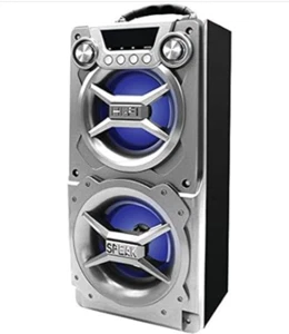 SYLVANIA Portable Speaker with Bluetooth, silver, NEW. - Picture 1 of 1