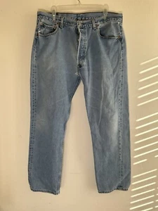 Vintage Levis 501 Blue Jeans 36x30 Button Fly Red Tab 1990’s Y2K Denim Mexico - Picture 1 of 15