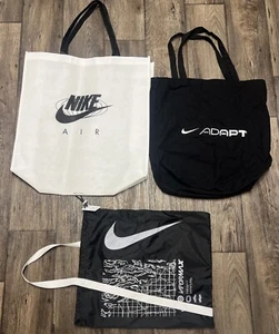 3 Nike Official Tote Bag Vapormax Adapt And Worldwide Black And White Bags New! - Picture 1 of 9