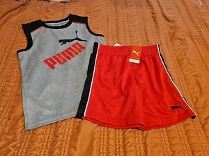 Puma Boy's Shorts & Tank Top Outfit Set Size 5 Sporty Style Brand NEW Tags NWT - Picture 1 of 8